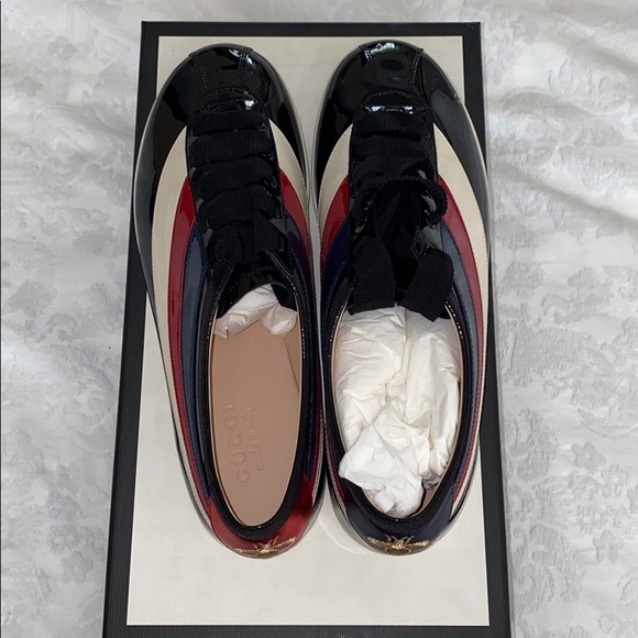 Gucci Men’s Patent Leather Falacer Sneakers - Picture 4 of 6